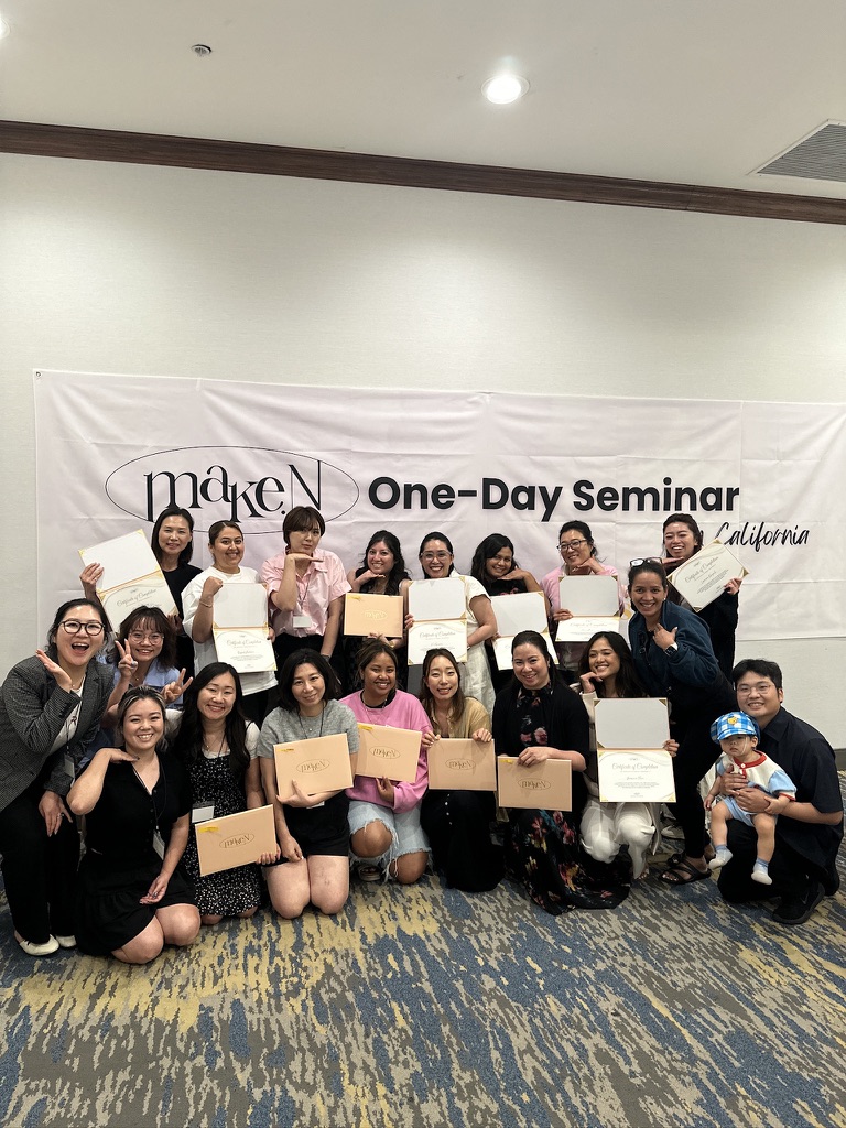 Make.N professional nail art seminar certification ceremony in Buena Park, California